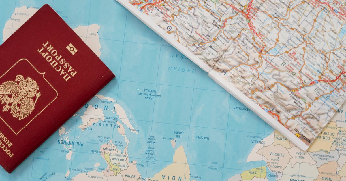 Passport and boarding pass for visa-free travel destinations